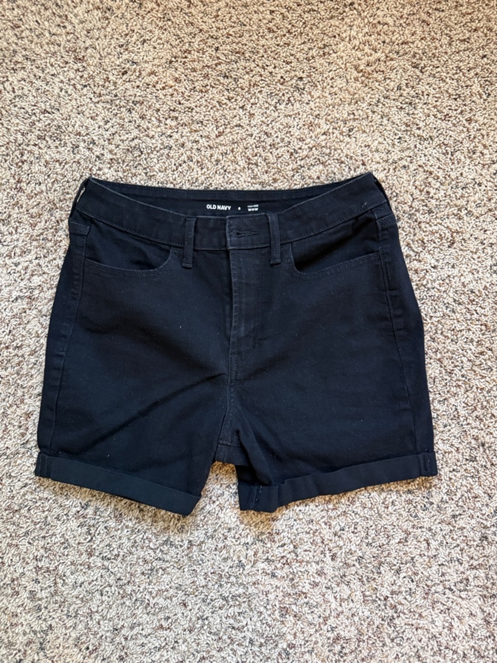 Old Navy Black Women's Cuffed Jean Shorts